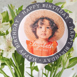 Happy Birthday Modern Preppy Custom Photo バルーン<br><div class="desc">This simple and modern design is composed of serif typography and add a custom photo."Happy Birthday" encircles the custom photo.</div>