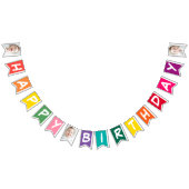 Happy Birthday Modern Simple Cool Photos バンティングフラッグ (全)