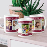 Happy Birthday Mom Photo Collage burgundy keepsake コーヒーマグカップ<br><div class="desc">Celebrate her special day with this Happy Birthday Mom Photo Collage Burgundy Keepsake Coffee Mug. Designed with rich burgundy frames at the top and bottom, this mug lets you personalize heartfelt happy birthday wishes along with meaningful family names. The center features a beautiful photo collage with 5 custom photos, perfect...</div>