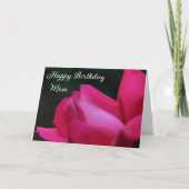 Happy Birthday Mom Red Rosebud Flower  カード (正面)