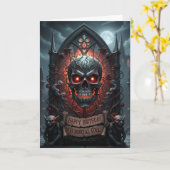 Happy Birthday, Mortal Fool! Gothic Skull Card カード (黄色い花)