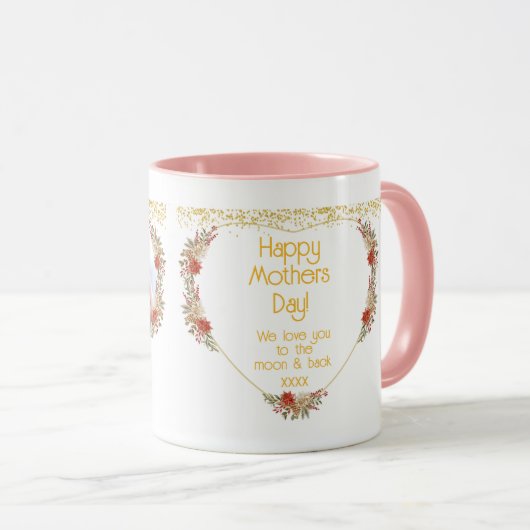 Happy Birthday Mothers Day Gift Family Photo Mug マグカップ (正面右)