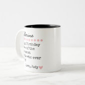 Happy Birthday Mug Custom Name Gift for Her or Him ツートーンマグカップ (正面左)