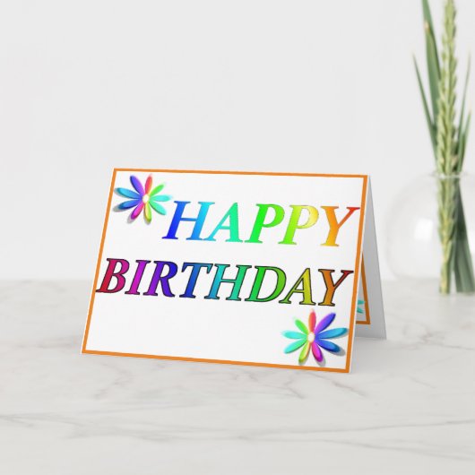 Happy Birthday Multi colour Card シーズンカード (正面)