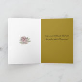 Happy Birthday Music Note Treble Clef Roses Custom カード (内部)