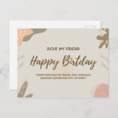 happy birthday my friend ポストカード (正面/裏面)