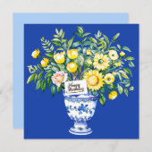 Happy birthday my friend & bouquet of flowers  シーズンカード (正面/裏面)