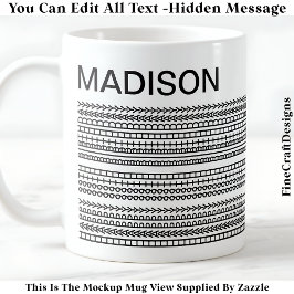 Happy Birthday & Name Hidden Message 093B Coffee  コーヒーマグカップ