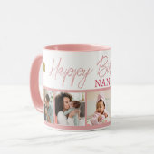 Happy Birthday Nana 5 Photo Collage Pink マグカップ (正面左)