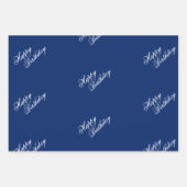 Happy Birthday Navy Wrapping Paper Sheets ラッピングペーパーシート (正面)