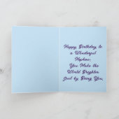 Happy Birthday Nephew Cute Boxer Dog  シーズンカード (内部)