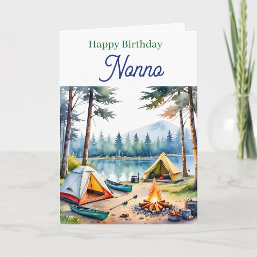 Happy Birthday Nonno | Campsite Poem カード (正面)