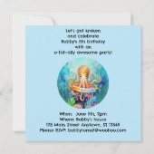 Happy Birthday Octopus Ocean Sea Life Water Fish 招待状 (裏面)