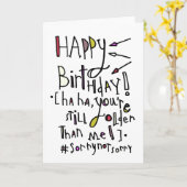 Happy Birthday (Older than me) カード (黄色い花)