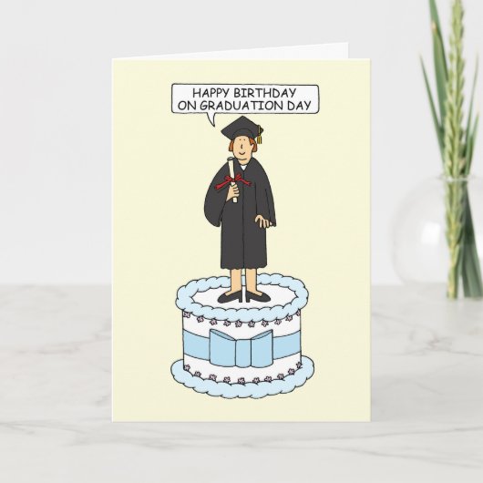 Happy Birthday on Graduation Day for Her カード (正面)