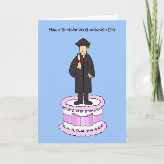 Happy Birthday on Graduation Day for Him カード