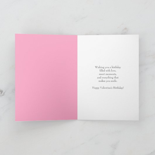 Happy Birthday on Valentines Day Cherry Vanilla  カード (内部)