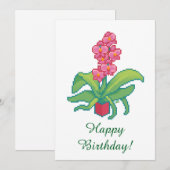 Happy Birthday, orchid pixelart, Pixel Art  シーズンカード (正面/裏面)
