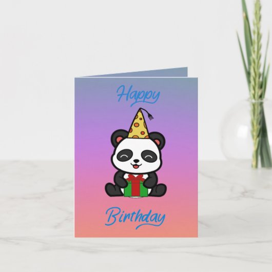 ‘Happy birthday’ panda verjaardags カード (正面)