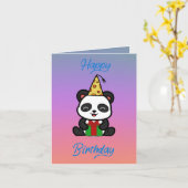 ‘Happy birthday’ panda verjaardags カード (黄色い花)