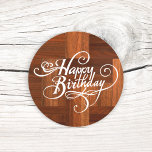 Happy Birthday Parquet  ラウンドシール<br><div class="desc">Get ready to celebrate with timeless elegance using the Happy Birthday Parquet Classic Round Sticker! This sticker exudes sophistication and adds a touch of refined beauty to your birthday festivities. Behold the intricate parquet design, meticulously crafted to perfection. It's intricate patterns and delicate detailing create a visual feast for the...</div>