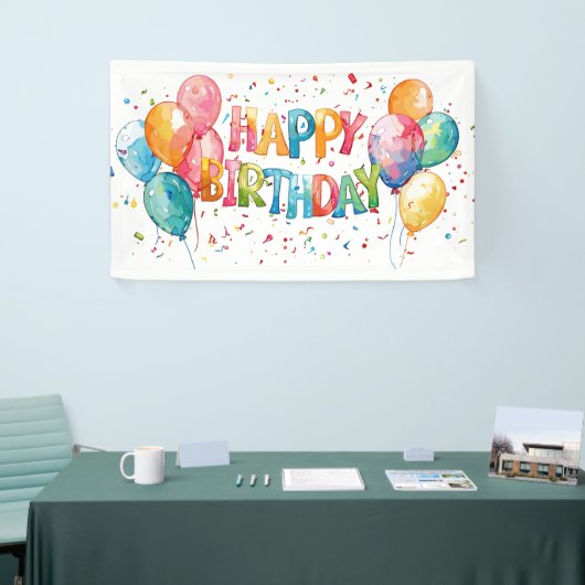 Happy Birthday Party Balloons 横断幕 (トレードショー)