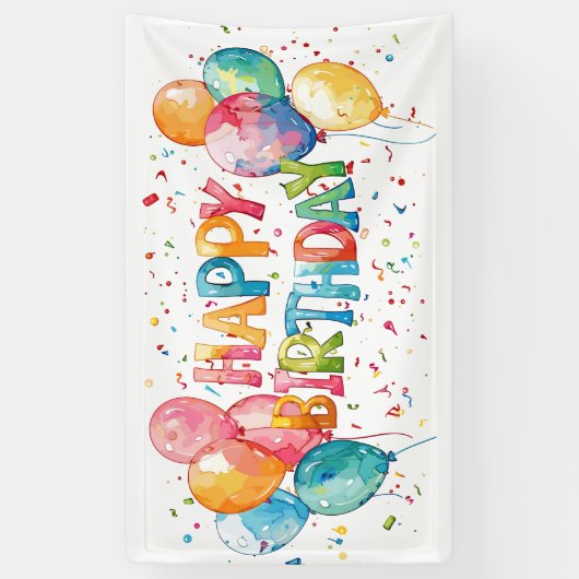 Happy Birthday Party Balloons 横断幕 (縦)