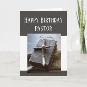 Happy Birthday Pastor Bible Cross Love Respect カード (正面)