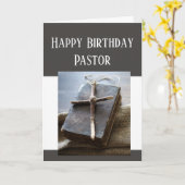 Happy Birthday Pastor Bible Cross Love Respect カード (黄色い花)