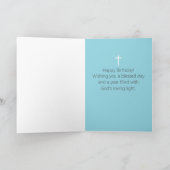 Happy Birthday Pastor Bird Trees Watercolor カード (内部)