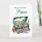 Happy Birthday Pawpaw | Fishing Tackle Box カード (正面)
