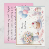 Happy Birthday Personalize Custom card 招待状 (正面/裏面)