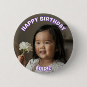 Happy Birthday Personalized Face Pins Birthday 缶バッジ (正面)