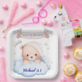 Happy Birthday Personalized Paper Plate ペーパープレート (パーティー)