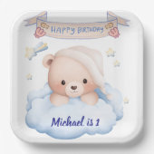 Happy Birthday Personalized Paper Plate ペーパープレート (正面)