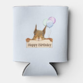 Happy Birthday Personalized Squirrel Balloon  缶クーラー (正面)
