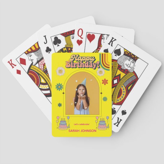 Happy Birthday Photo Pillow | Personalized Gift  トランプ (裏面)