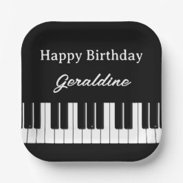 Happy Birthday Piano Player Personalised ペーパープレート