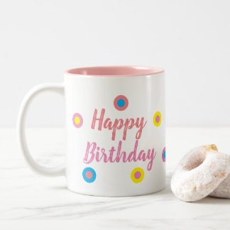 Happy Birthday Pink ツートーンマグカップ