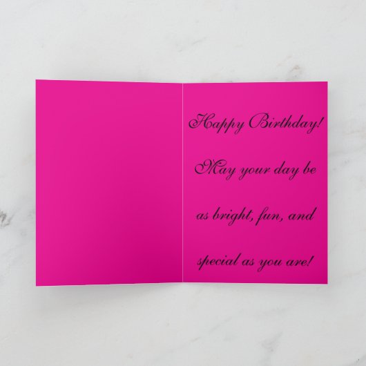 Happy birthday pink balloons and cake design  カード (内部)