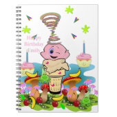 Happy Birthday Pink Cupcake Notebook ノートブック (正面)
