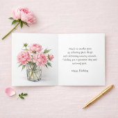 Happy Birthday Pink Peonies Greeting  カード