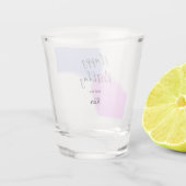 Happy birthday pink purple pastel name simple eleg ショットグラス (裏面)