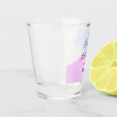 Happy birthday pink purple pastel name simple eleg ショットグラス (左)