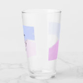 Happy birthday pink purple pastel name simple eleg タンブラーグラス (左)