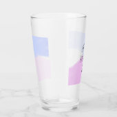 Happy birthday pink purple pastel name simple eleg タンブラーグラス (右)