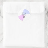 Happy birthday pink purple pastel name simple eleg ラウンドシール (バッグ)