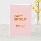 Happy Birthday Pints Fun Card カード (黄色い花)
