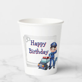 Happy Birthday Policeman  紙コップ