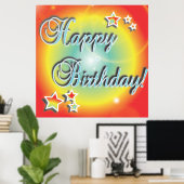 Happy Birthday Poster ポスター (ホームオフィス)